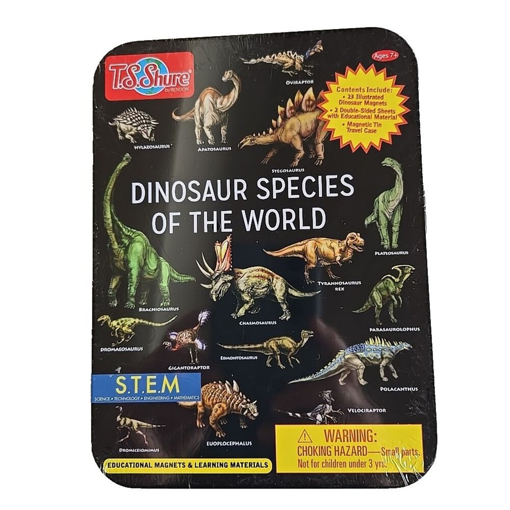 Dinosaur Species of The World STEM New Sealed Tin Magnets T.S. Shure